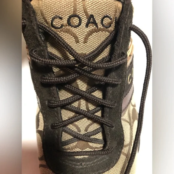 Coach Vintage Sneakers Size 8 Medium Jayme Women's Brown/Tan with Gold Detail - Picture 6 of 11